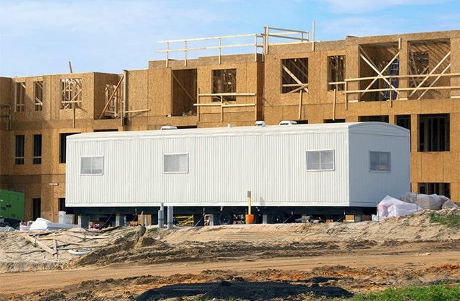 construction site with mobile office rentals in Byron